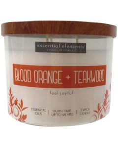 Candle Lite Essential Elements 14.75 Oz. Blood Orange & Teakwood Jar Candle with Lid