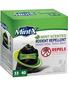 Mint-X 33 Gal. Mint Scented Rodent Repellent Drawstring Trash Bags (40-Count)