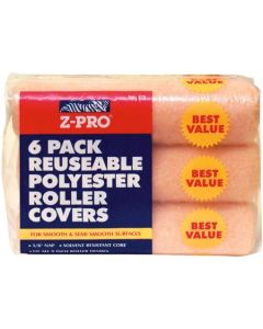 9" x 3/8" Nap Pro Solutions 34036 Polyester Roller Cover, 6-Pack