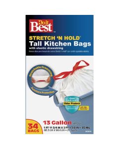 Do it Best Stretch 'N Hold 13 Gal. Drawstring Tall Kitchen Trash Bag (34-Count)