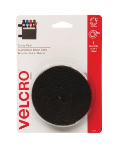 VELCRO Brand 3/4 In. x 5 Ft. Black Sticky Back Reclosable Hook & Loop Roll
