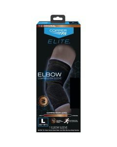 Copper Fit Elite Large Black Elbow Sleeve