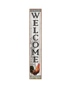 My Word! Welcome Rooster 8 In. x 46.5 In. Porch Board