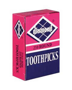 Diamond Round Wood Toothpicks (250-Count)