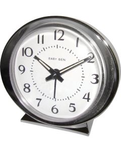 Westclox Baby Ben Silver Classic Style Battery Operated Alarm Clock