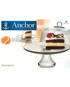 Anchor Hocking Monaco Dome Cake Serving Tray Set