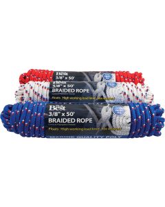 Do it Best 3/8 In. x 50 Ft. Assorted Colors Diamond Braided Polypropylene Packaged Rope