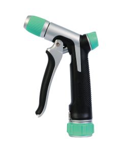 Gilmour Stainless Steel Adjustable Pistol Nozzle, Black & Green