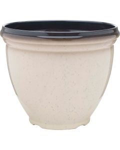 Southern Patio Heritage 12 In. Dia. x 9.6 In. H. Ivory Resin Planter