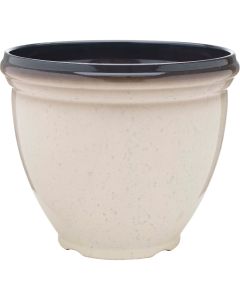 Southern Patio Heritage 15 In. Dia. x 12 In. H. Ivory Resin Planter
