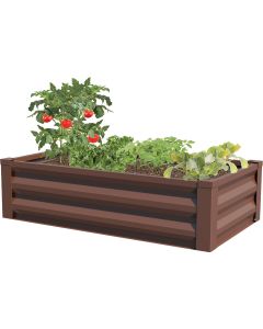 Panacea 24 In. W. x 12 In. H. x 48 In. L. Timber Brown Metal Raised Garden System