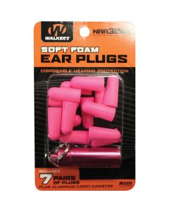 Walker's Soft Foam Neon Pink Ear Plugs (7-Pair)