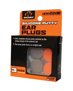 Walker's Silicone Putty Orange & Dark Earth Ear Plugs (3-Pair)