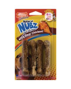 Nylabone Edibles Natural Nubz Chicken Flavor Dental Dog Treat Chew (4-Pack)