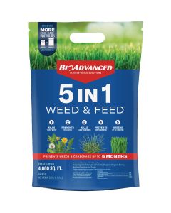 BioAdvanced 5-In-1 Weed & Feed 9.6 Lb. 4000 Sq. Ft. Lawn Fertilizer with Weed Killer