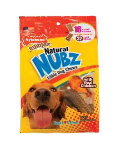 Nylabone Edibles Natural Nubz Chicken Flavor Dental Dog Treat Chew (16-Pack)