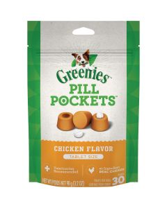Greenies Tablet Pill Pockets Chicken Flavor Chewy Dog Treat (30-Pack)