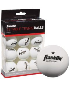 Franklin White 40MM 1-Star Table Tennis Ball (12-Pack)