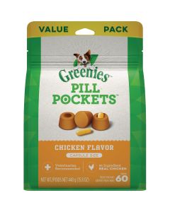 Greenies Capsule Pill Pockets Chicken Flavor Chewy Dog Treat (60-Pack)