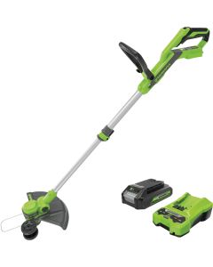 Greenworks 24V 12 In. Cordless Battery String Trimmer & Edger with 2.0 Ah Battery & Charger