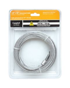 Campbell 1/8 In. x 50 Ft. Galvanized Pre-Cut Security Cable