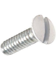 Hillman White 1/2 In. Steel Switch Wall Plate Screw (4-Pack)
