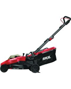 SKIL PwrCore 18 In. 20V Brushless Push Lawn Mower with Two 4.0 Ah Batteries and Dual Port Charger