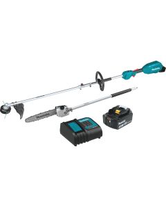 Makita 18V LXT Lithium-Ion Brushless Cordless Couple Shaft Power Head Kit w/13 In. String Trimmer & 10 In. Pole Saw Attachments