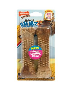 Nylabone Edibles Natural Nubz Bison Flavor Dental Dog Treat Chew (2-Pack)