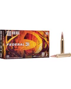 Federal Fusion .300 Win Mag 180 Grain Fusion Soft Point Centerfire Ammunition Cartridges