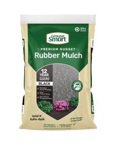 GroundSmart 0.8 Cu. Ft. Black Recycled Nugget Rubber Mulch