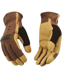 KincoPro Men's Large Brown Polyester-Spandex Fabric Back Work Glove