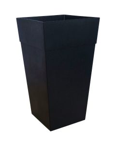 Bloem Finley 25 In. Tall Square Recycled Ocean Plastic Black Planter