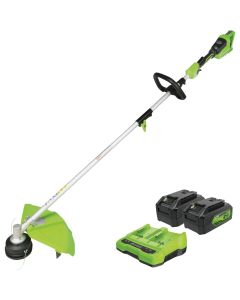 Greenworks 48V (2x24V) 16 In. Brushless Attachment Capable String Trimmer w/(2) 4.0 Ah Batteries & Charger