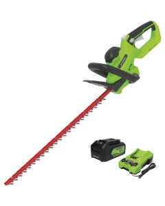 Greenworks 24V 22 In. Cordless Hedge Trimmer w/4.0 Ah USB Battery & Charger
