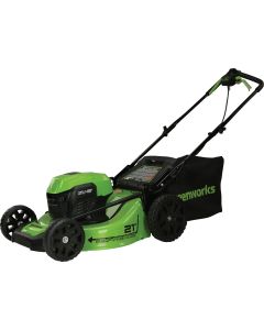 Greenworks 48V (2x24V) 21 In. Brushless Self-Propelled Lawn Mower w/(2) 5.0 Ah Batteries and Charger