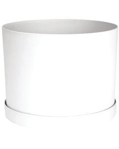 Bloem Mathers Collection 8 In. White Plastic Planter