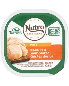 Nutro Grain Free Slow Cooked Chicken Adult Pate Dog Food, 3.5 Oz.