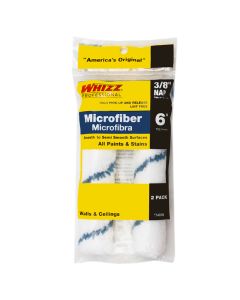 6" x 3/8" Nap Work Tools 74016 Whizz, Microfiber Microfiber Mini-Roller Cover 2-Pack