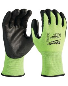 Milwaukee Unisex XL Cut Level 3 High Vis Polyurethane Dipped Glove