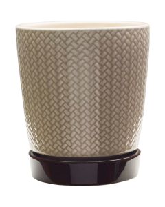 Southern Patio Alice 8-1/2 In. Ceramic Clayworks Light Brown Planter
