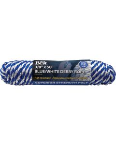 Do it Best 3/8 In. x 50 Ft. Blue & White Derby Polypropylene Packaged Rope