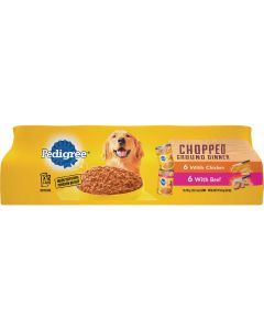 Pedigree Traditional Chopped Ground Dinner Chicken/Beef Variety Wet Dog Food (12-Pack)