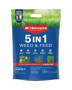 BioAdvanced 5-In-1 Weed & Feed 24 Lb. 10,000 Sq. Ft. Lawn Fertilizer with Weed Killer