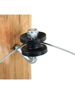 Dare Corner Black Hi-Carbon Steel Bracket Wood Post Electric Fence Insulator (4-Pack)