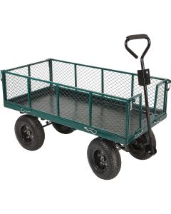 Green Steel Garden Cart W/Side