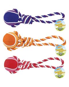 Westminster Pet Ruffin' it Giant Tennis Ball Rope Tug Dog Toy