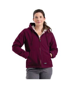 Berne Women's Small Plum Sherpa-Lined Softstone Duck Hooded Jacket