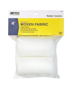 4" x 3/8" Nap Pro Solutions 45438 Signature, White Woven Roller Cover, 2-Pack