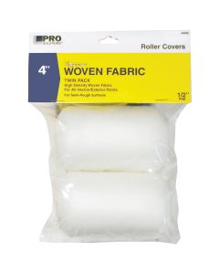 4" x 1/2" Nap Pro Solutions 45450 Signature, White Woven Roller Cover, 2-Pack